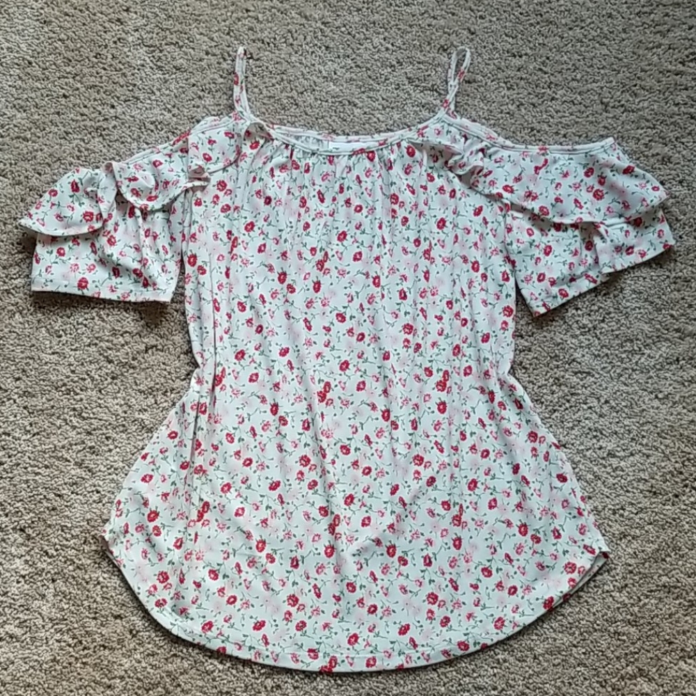 Cold Shoulder Floral Top
